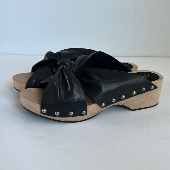 Kelsi Dagger Brooklyn Sprinter black clog slide sandal leather up stud open toe - Picture 8 of 16